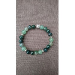 Bracelet en agate verte...